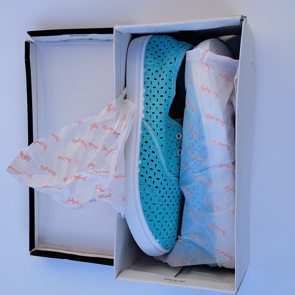 Women's Zing-06 Eyelet Canvas Sneakers Turquoise Sz 8 - Picture 7 of 7